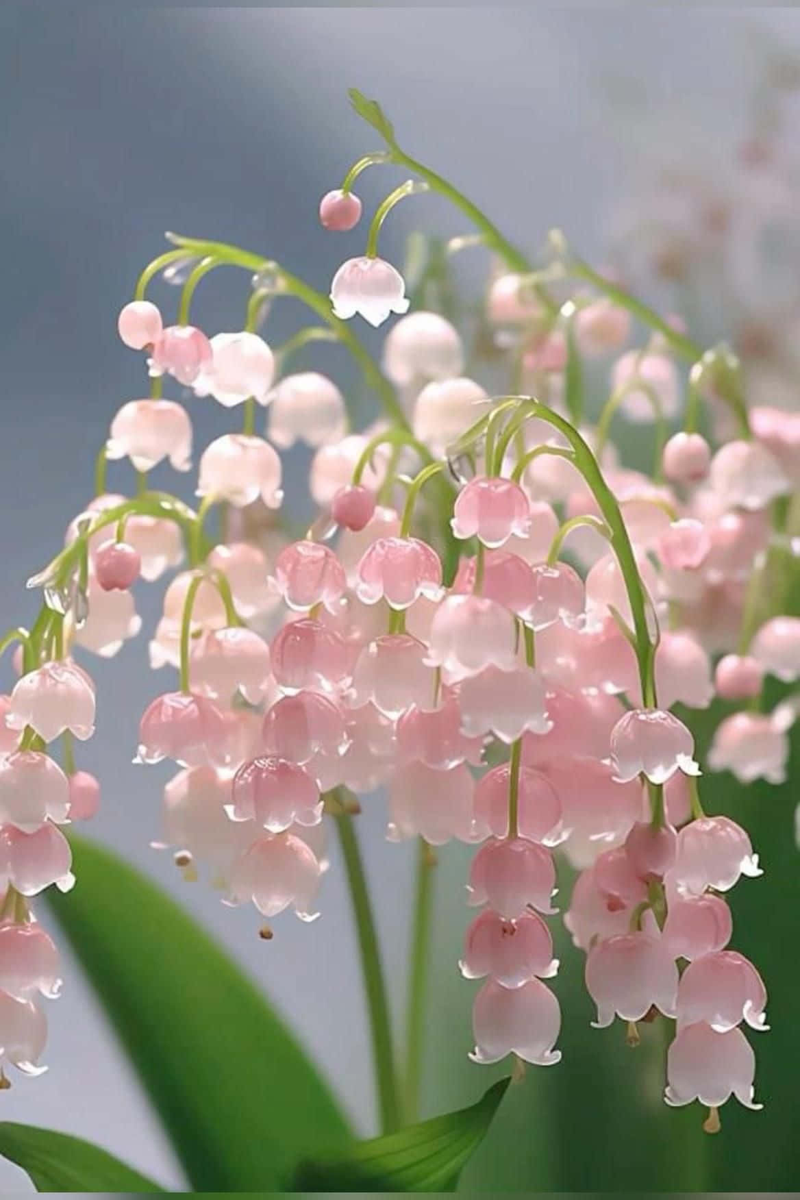 Lily Of The Valley, pink lily of the valley flowers, soft blurred background, HD Phone Wallpaper