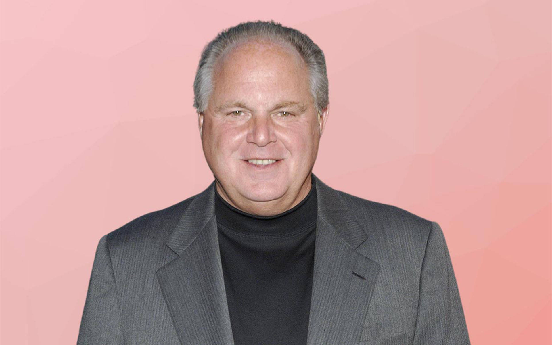 Limbaugh, gray suit, black turtleneck, Full HD Desktop Wallpaper