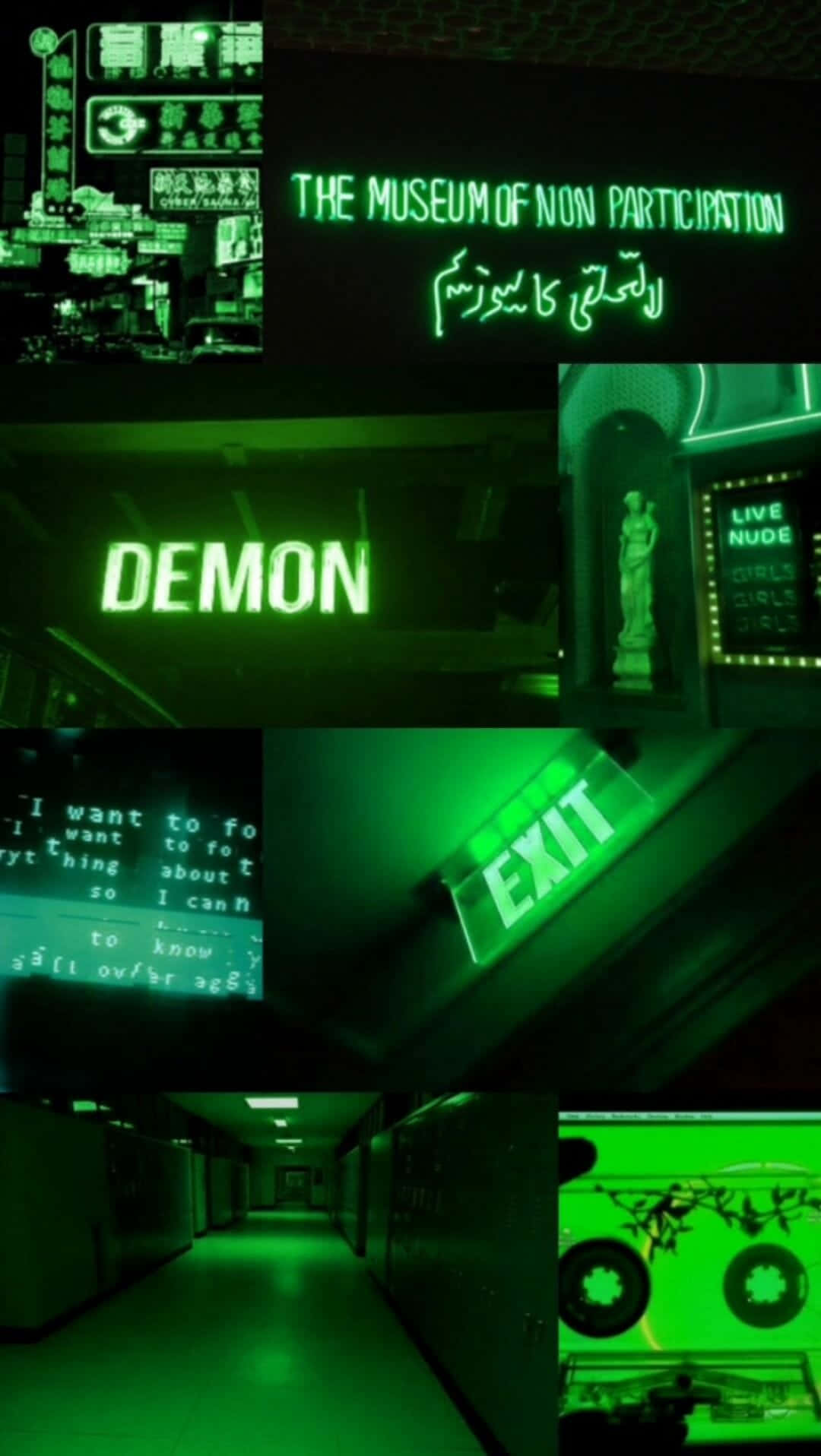 Lime Green Aesthetic, neon signs, provocative text, HD Phone Wallpaper