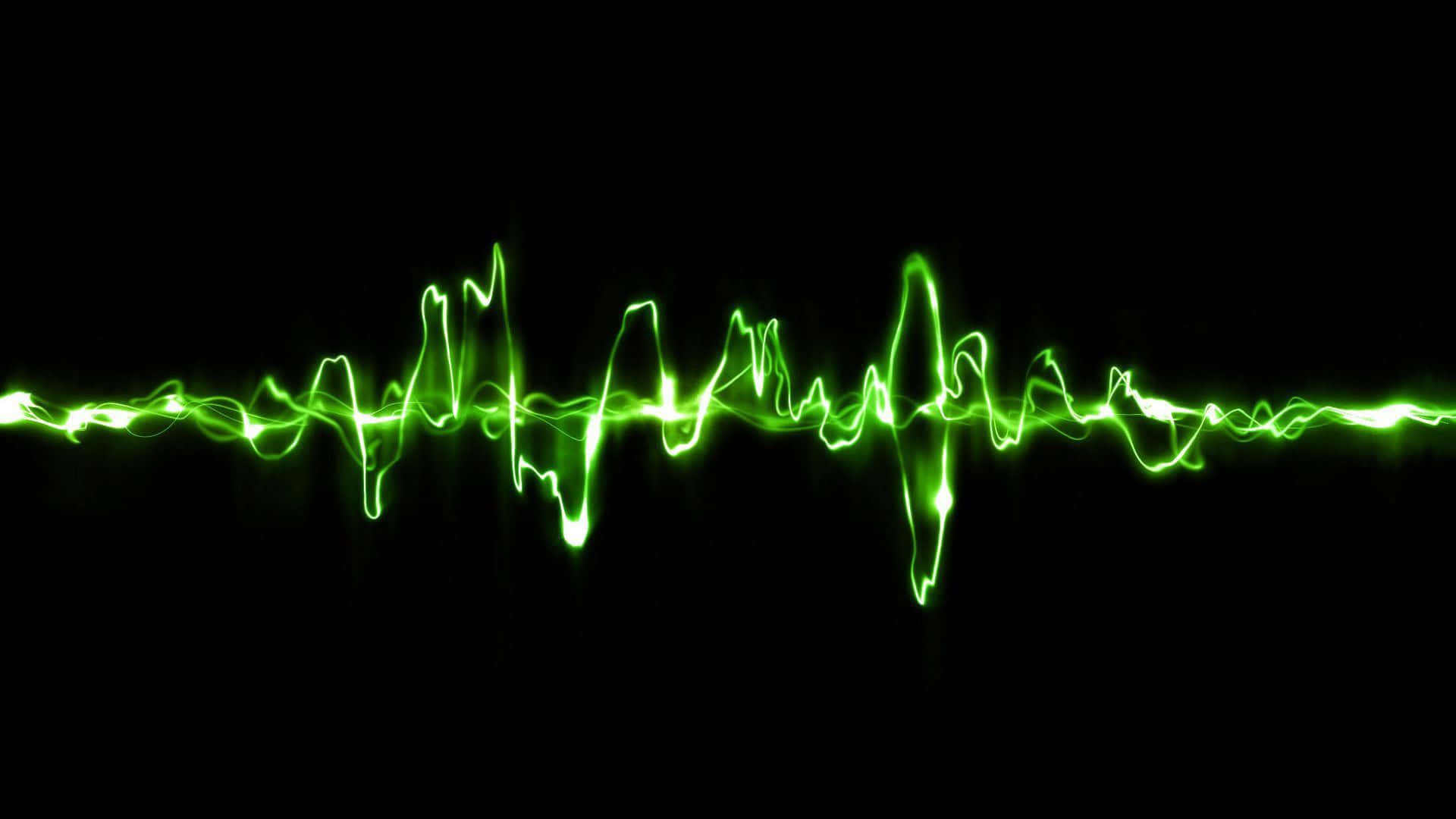 Lime Green, electric waveform, black void, Full HD Desktop Wallpaper