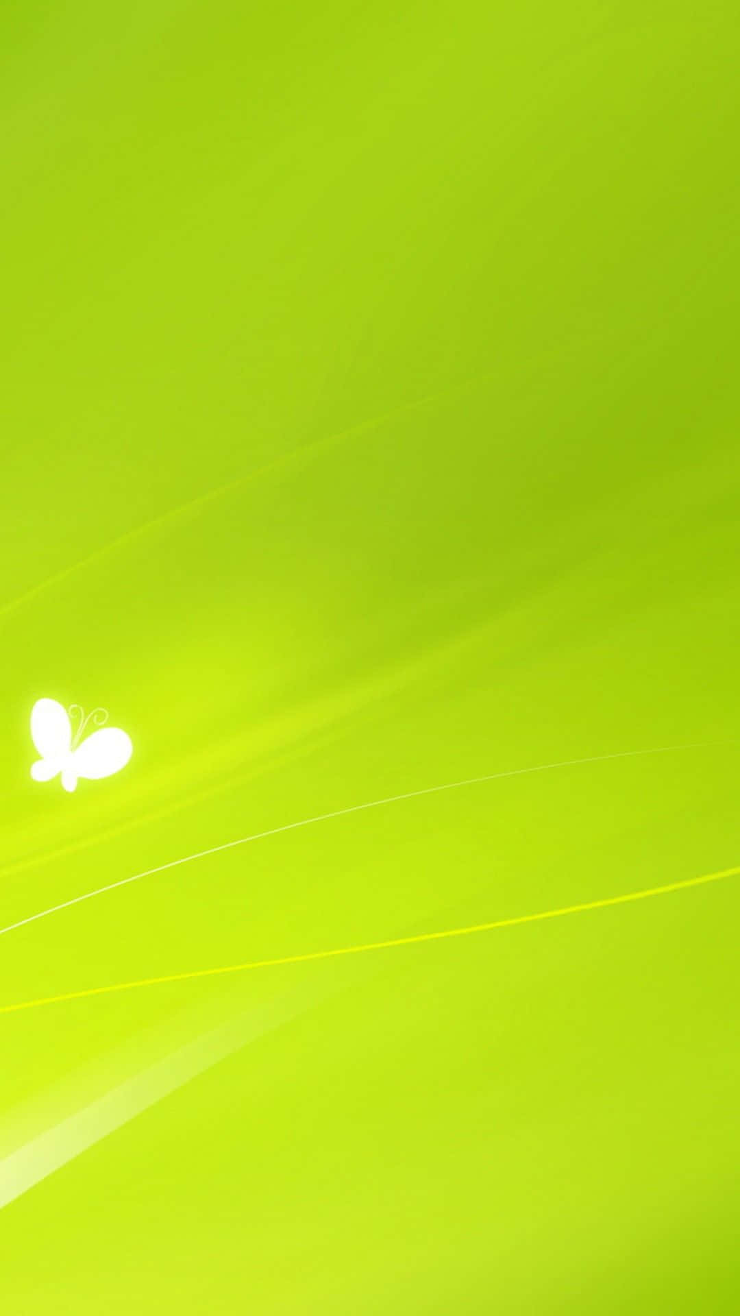 Lime Green, glowing white butterfly silhouette, soft light streaks, Full HD Phone Wallpaper