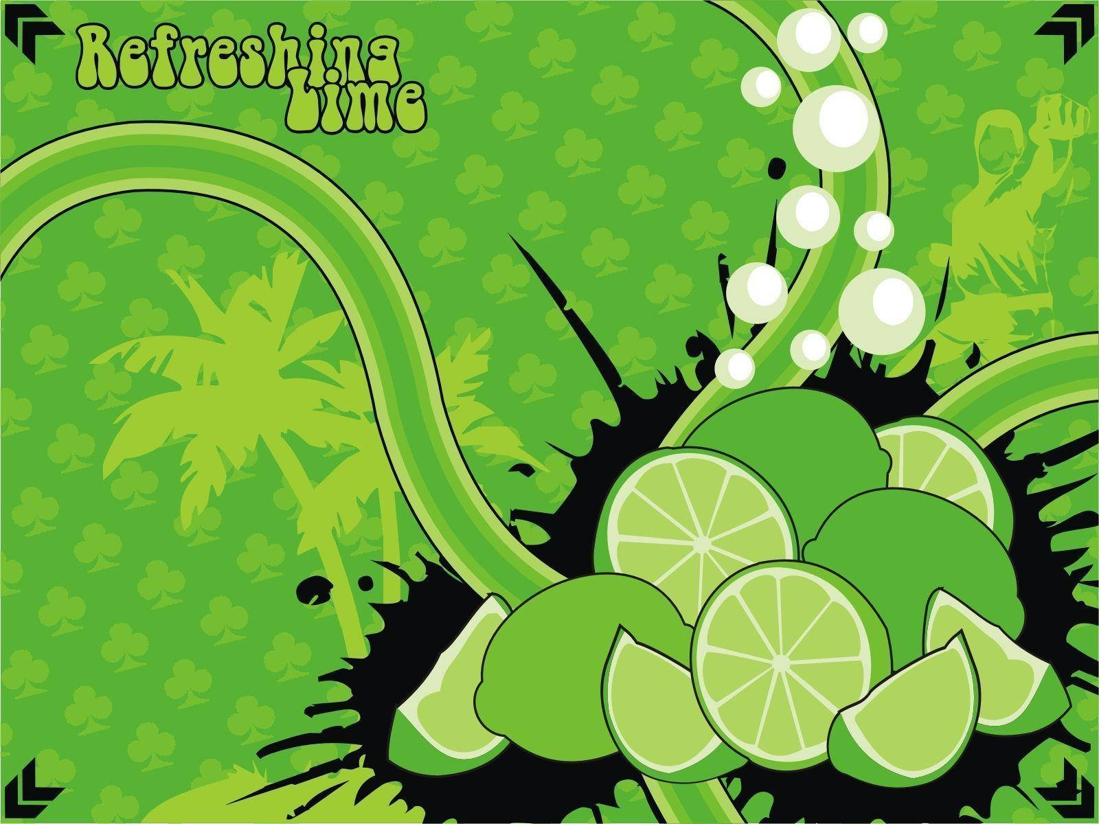 lime, bubbles, green shamrock patterned background, HD Desktop Wallpaper
