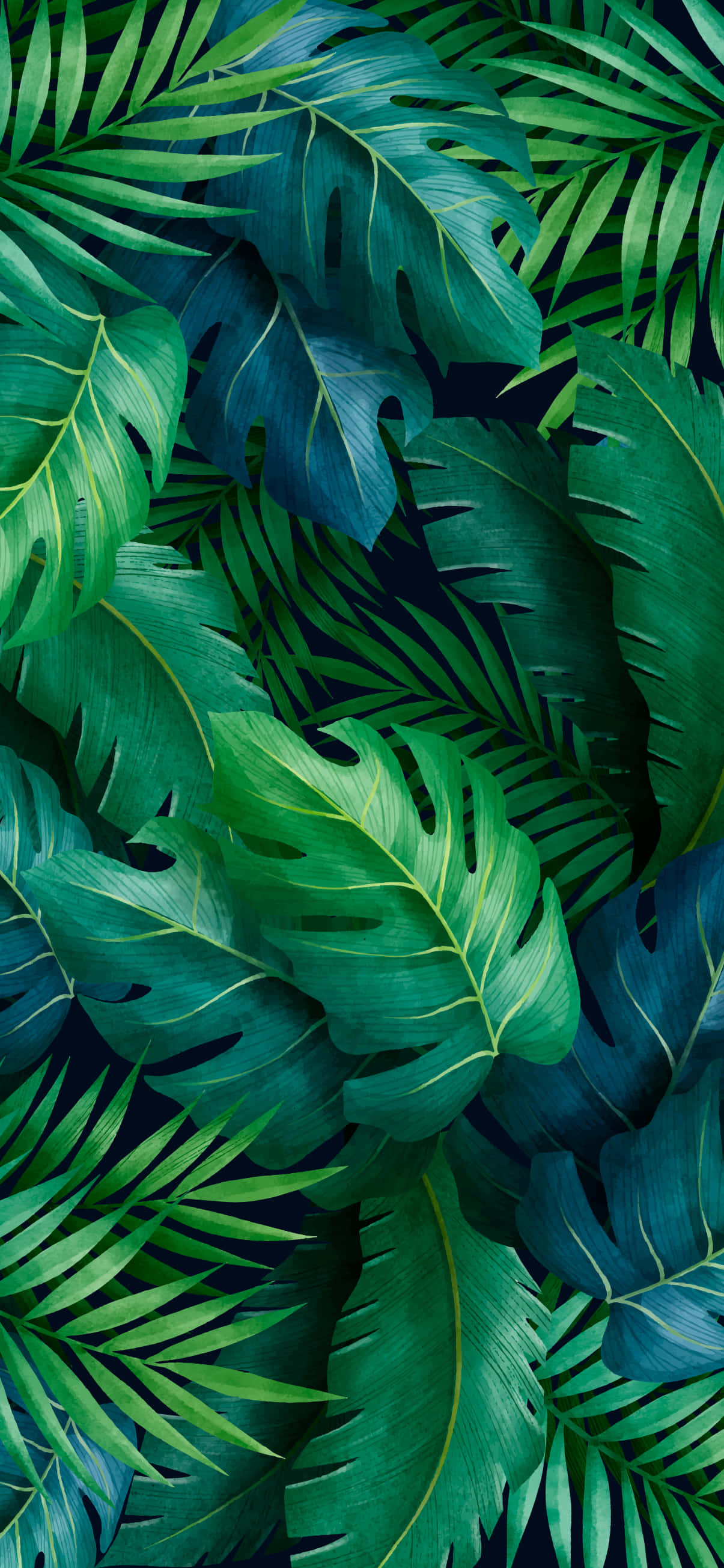 Lime Green Aesthetic, tropical leaves, rich greens, 2K Phone Wallpaper