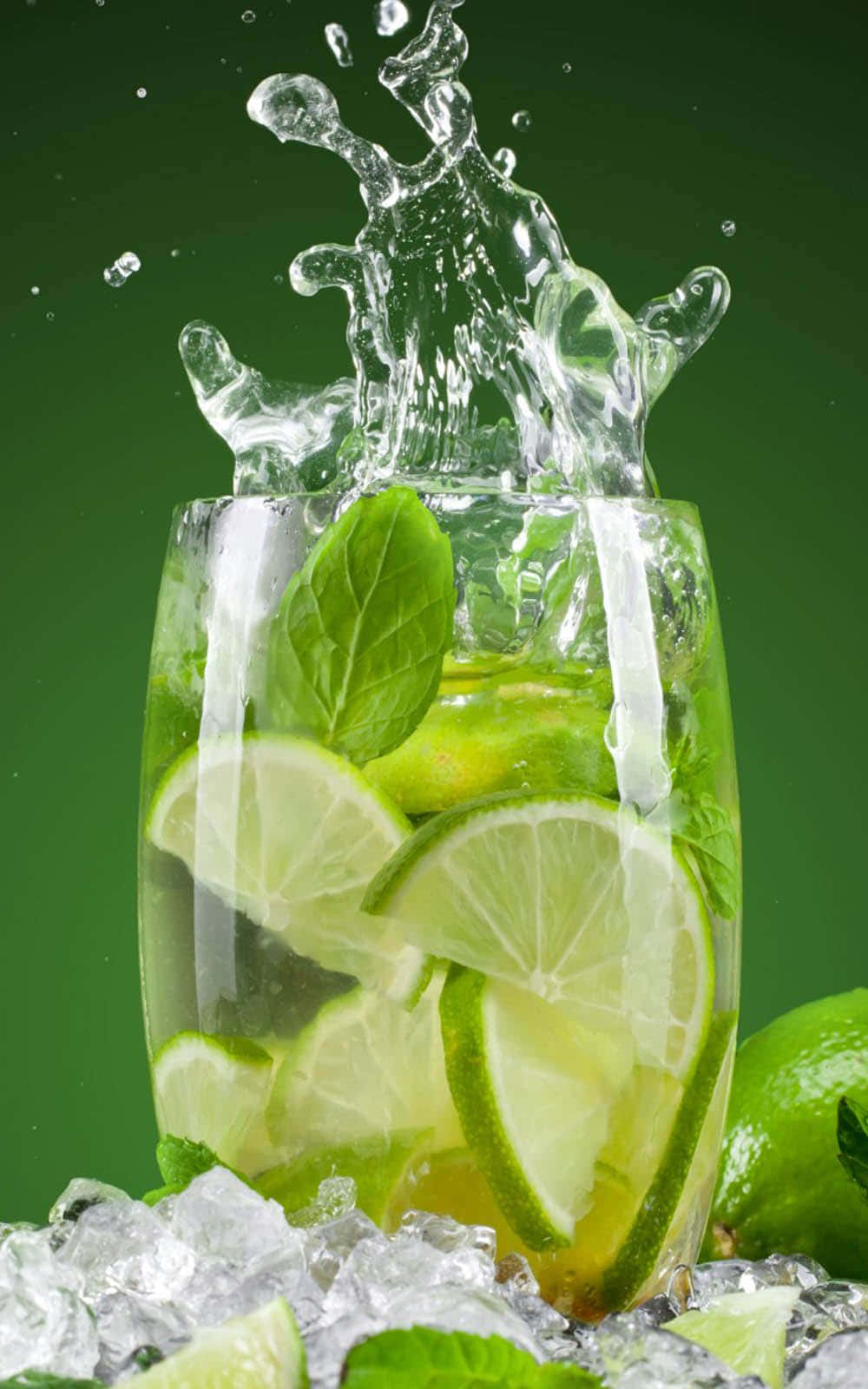 mojito cocktail, glass of mojito, lime splash, HD Phone Wallpaper