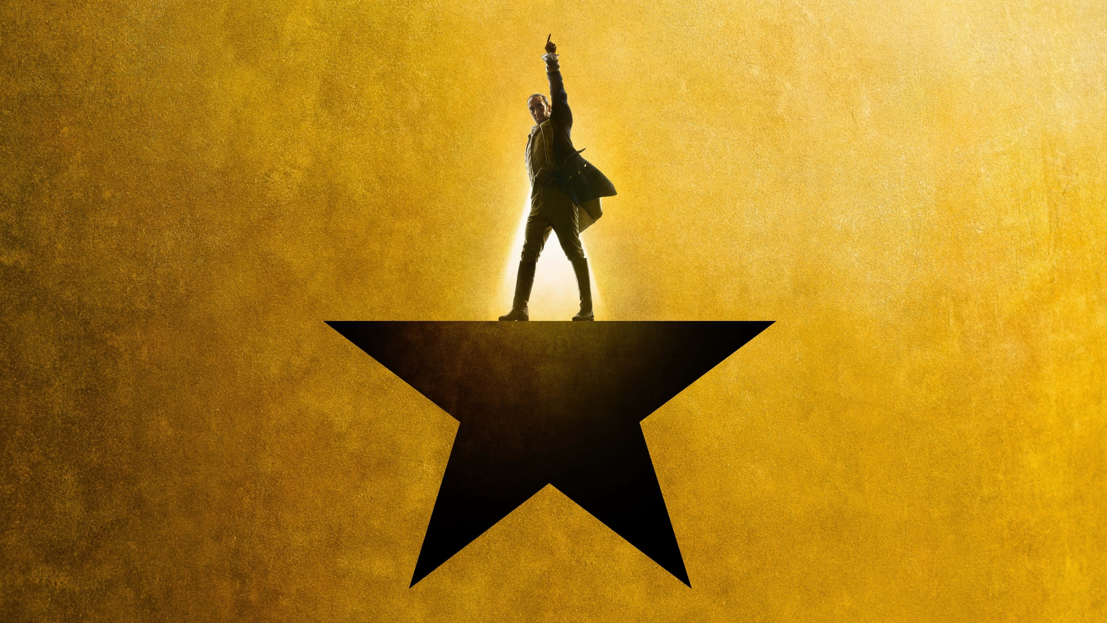 Lin-manuel Miranda, black star, textured golden background, 4K Desktop Wallpaper