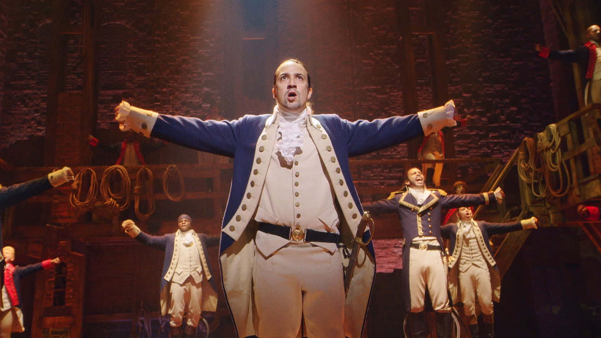 Lin-manuel Miranda, theatrical performer, colonial uniform, Full HD Desktop Wallpaper