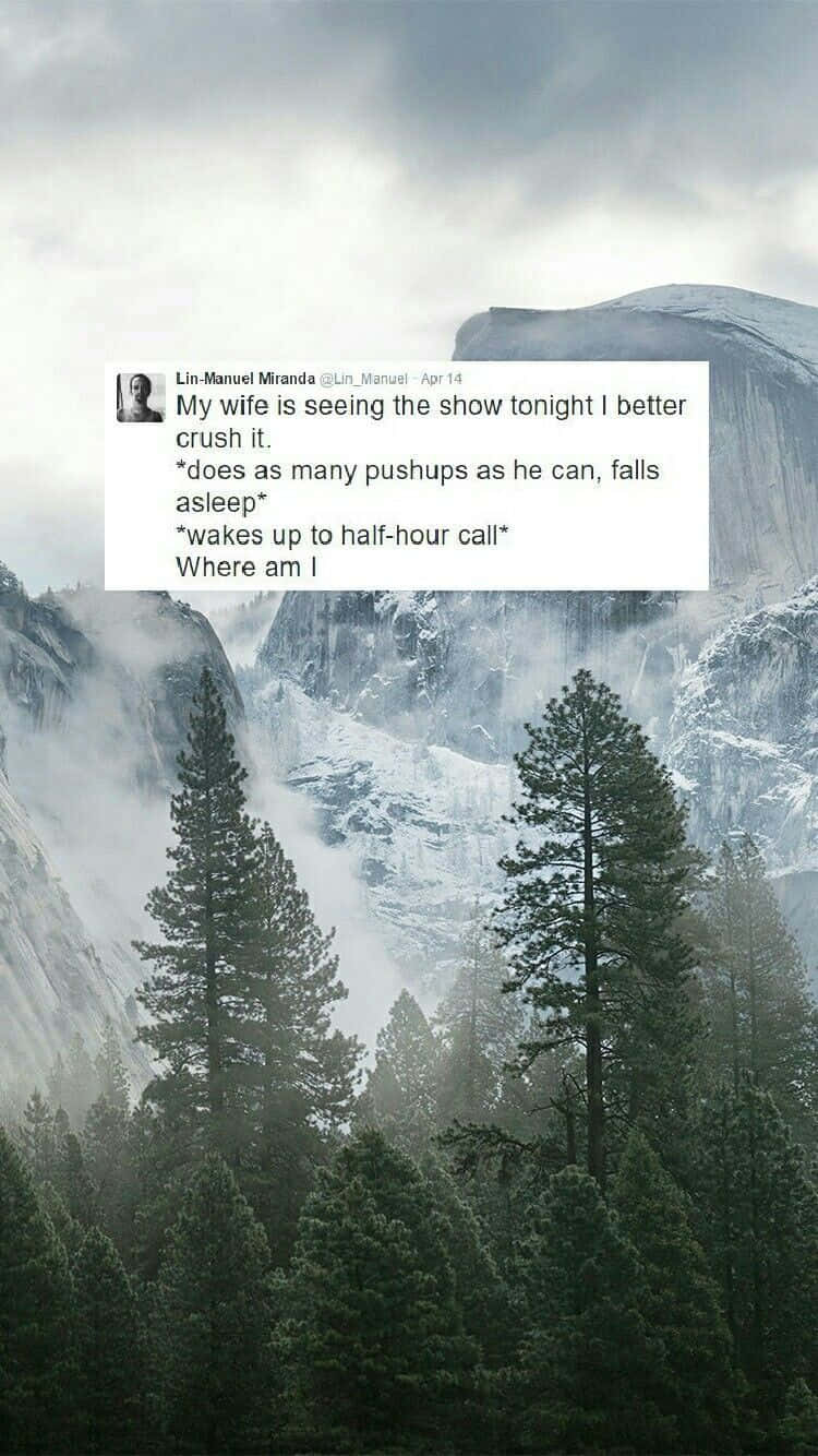 Lin-Manuel Miranda, misty mountain valley, towering pines, HD Phone Wallpaper