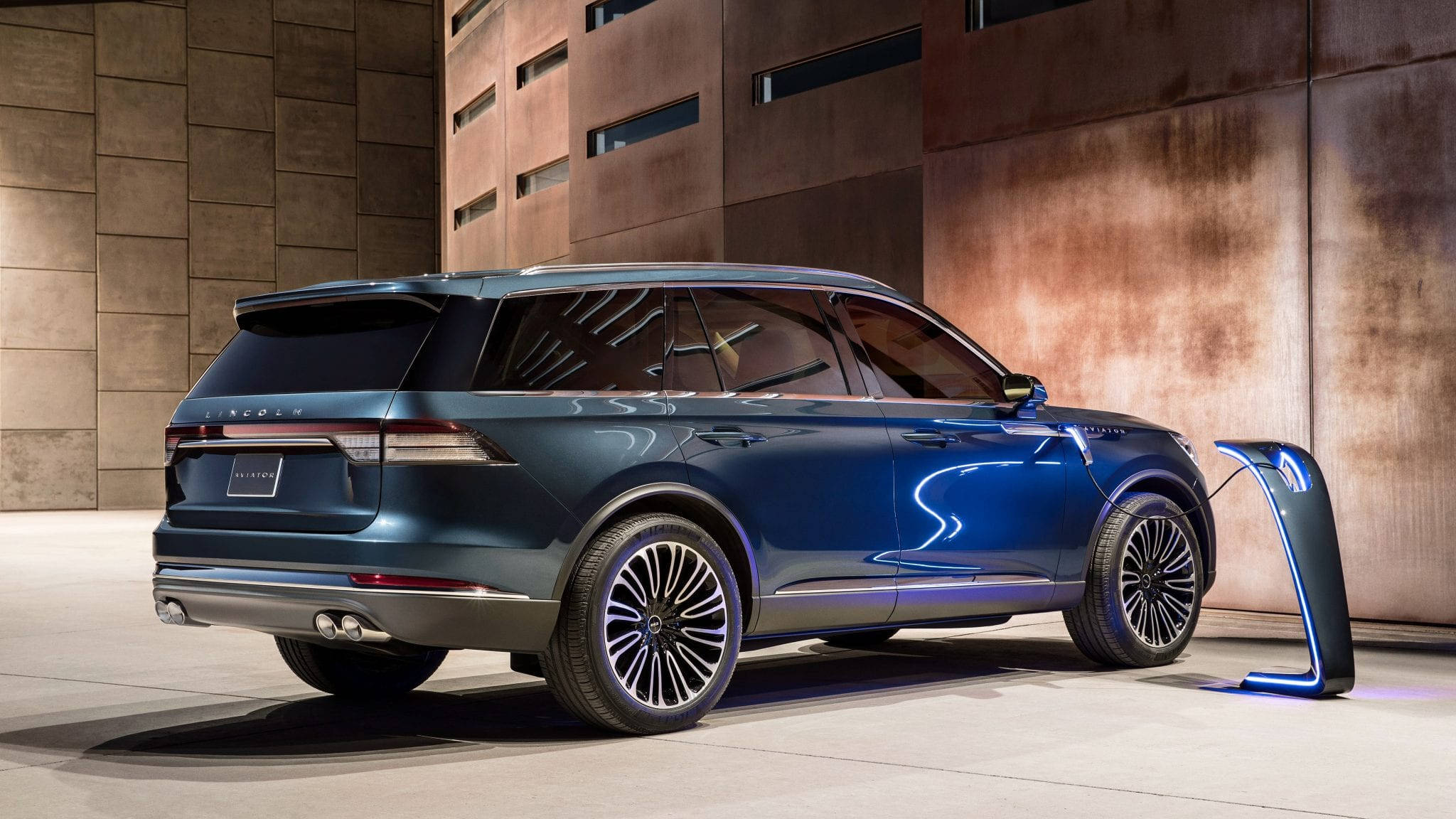 Lincoln Car, Electric SUV, blue, Full HD Desktop Wallpaper