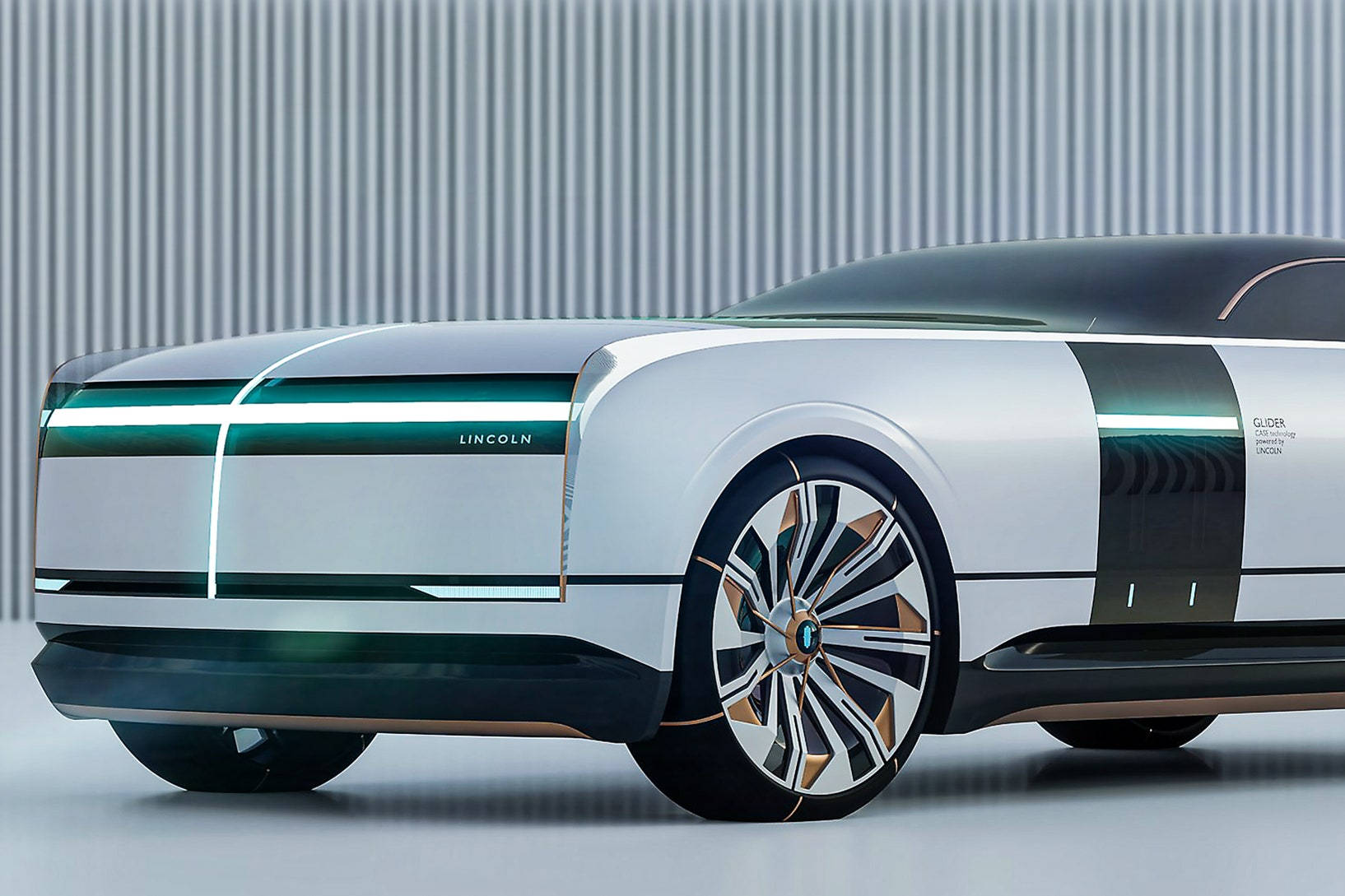 Lincoln, boxy concept, glowing teal accents, HD Desktop Wallpaper