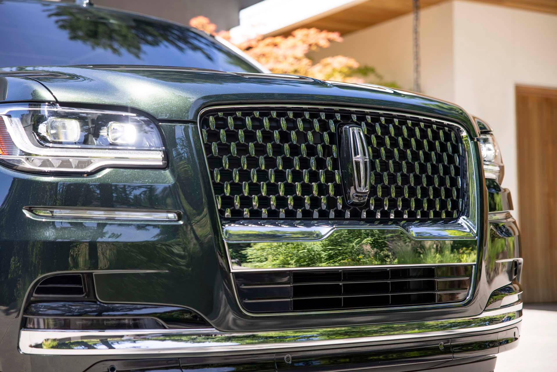 Lincoln Car, glossy green, front grille, HD Desktop Wallpaper