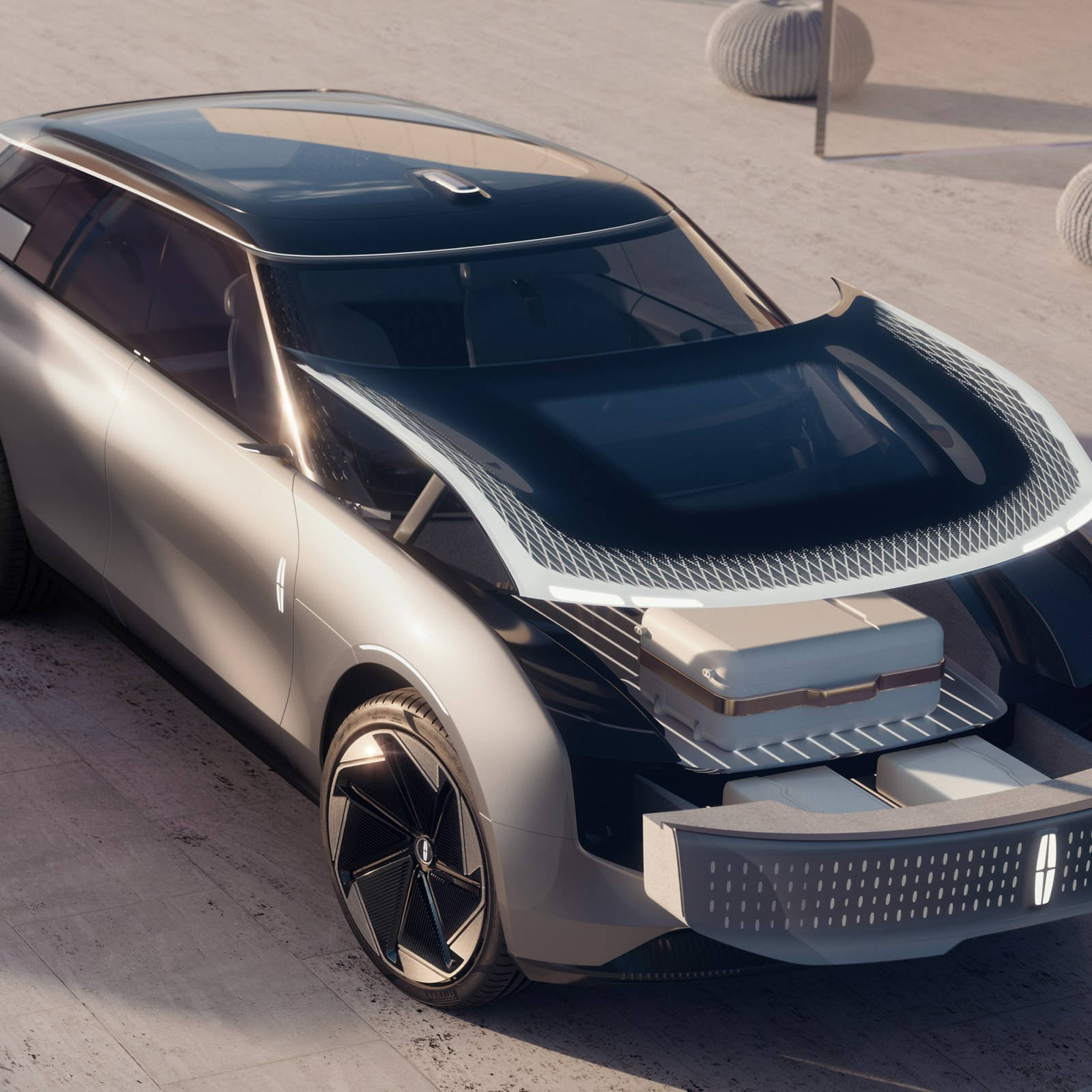 Concept SUV, Lincoln Car, futuristic silver, HD Desktop Wallpaper