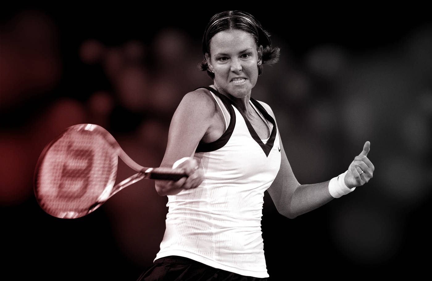 Lindsay Davenport, red and black background, female tennis player, HD Desktop Wallpaper