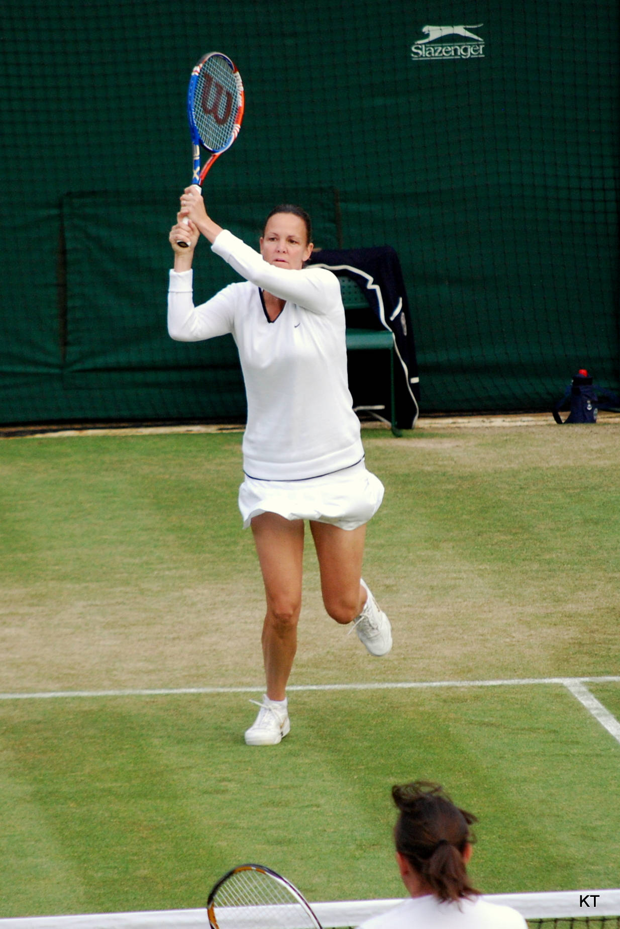 Lindsay Davenport, white attire, grass court, HD Phone Wallpaper