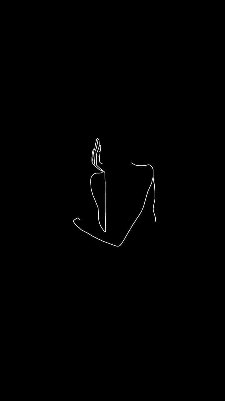 minimalist, black line art, woman, HD Phone Wallpaper