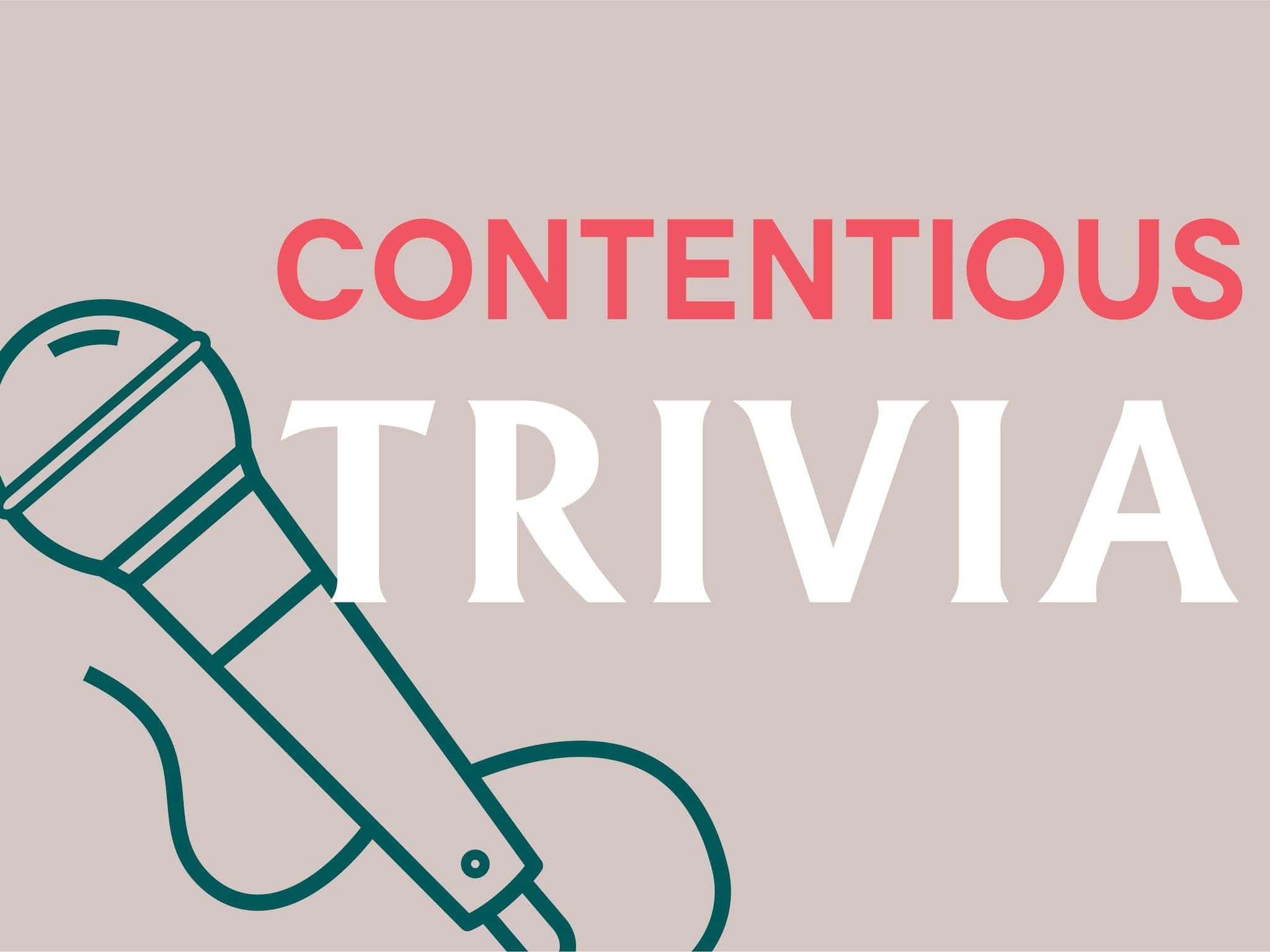 Contentious Trivia, minimalist line-art, microphone graphic, Full HD Desktop Wallpaper