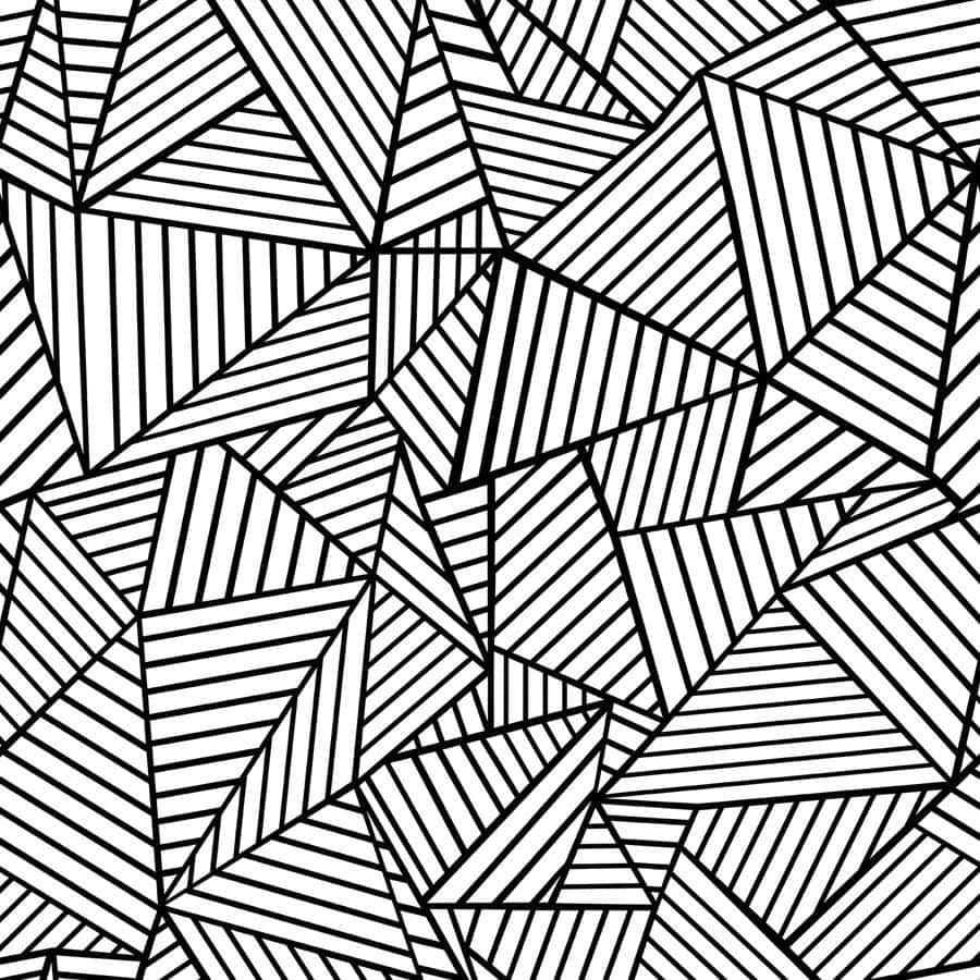 black and white, geometric pattern, interlocking triangles, SD Desktop Wallpaper