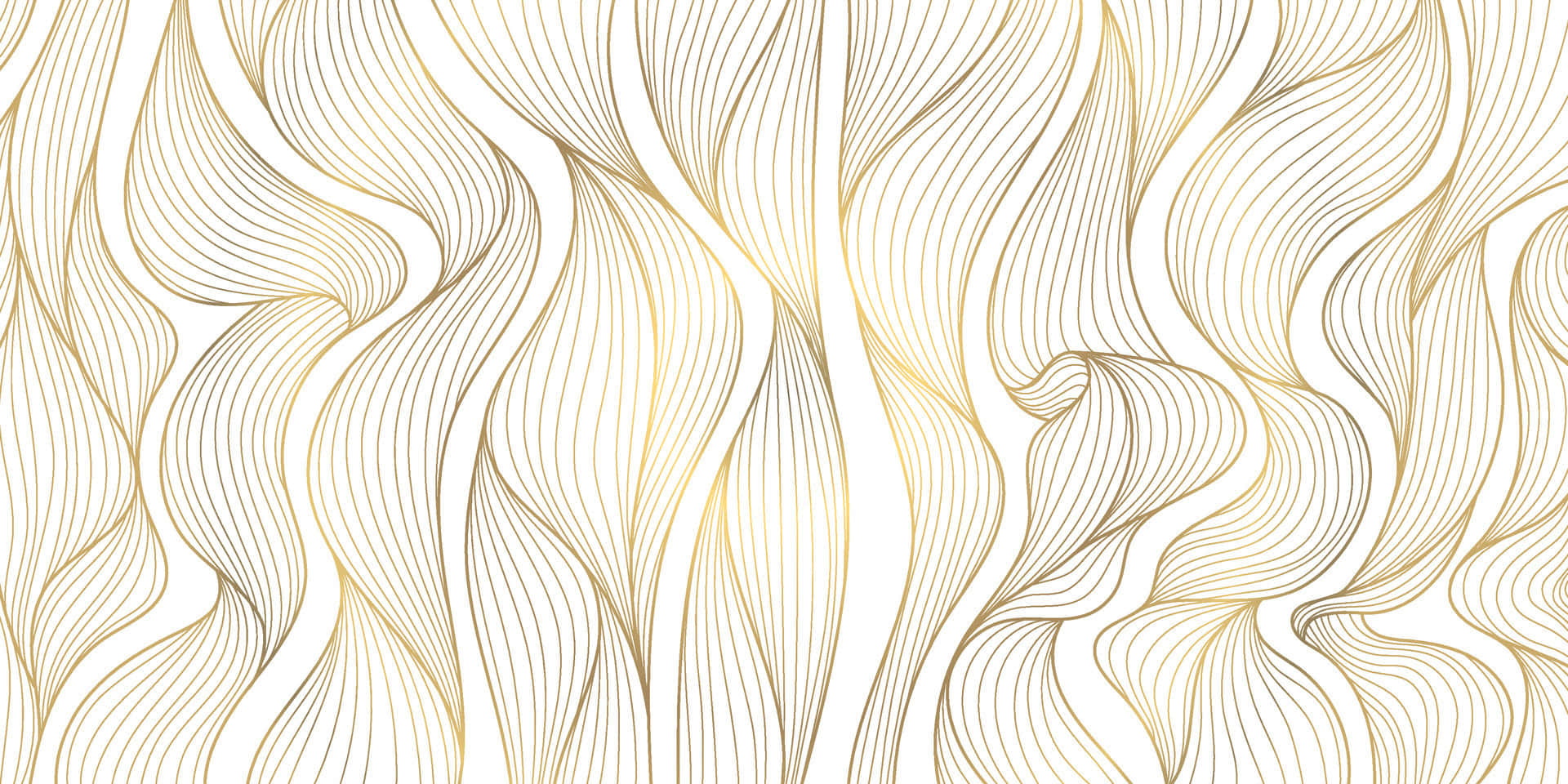 abstract golden line art pattern, golden lines, pristine white background, Full HD Desktop Wallpaper