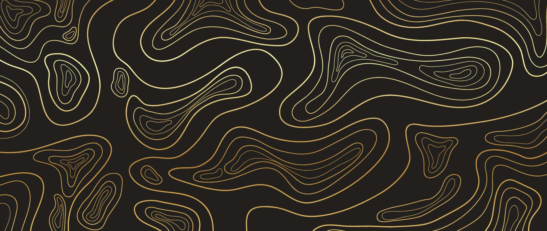 abstract topographic lines, golden contour lines, dark background, Full HD Desktop Wallpaper