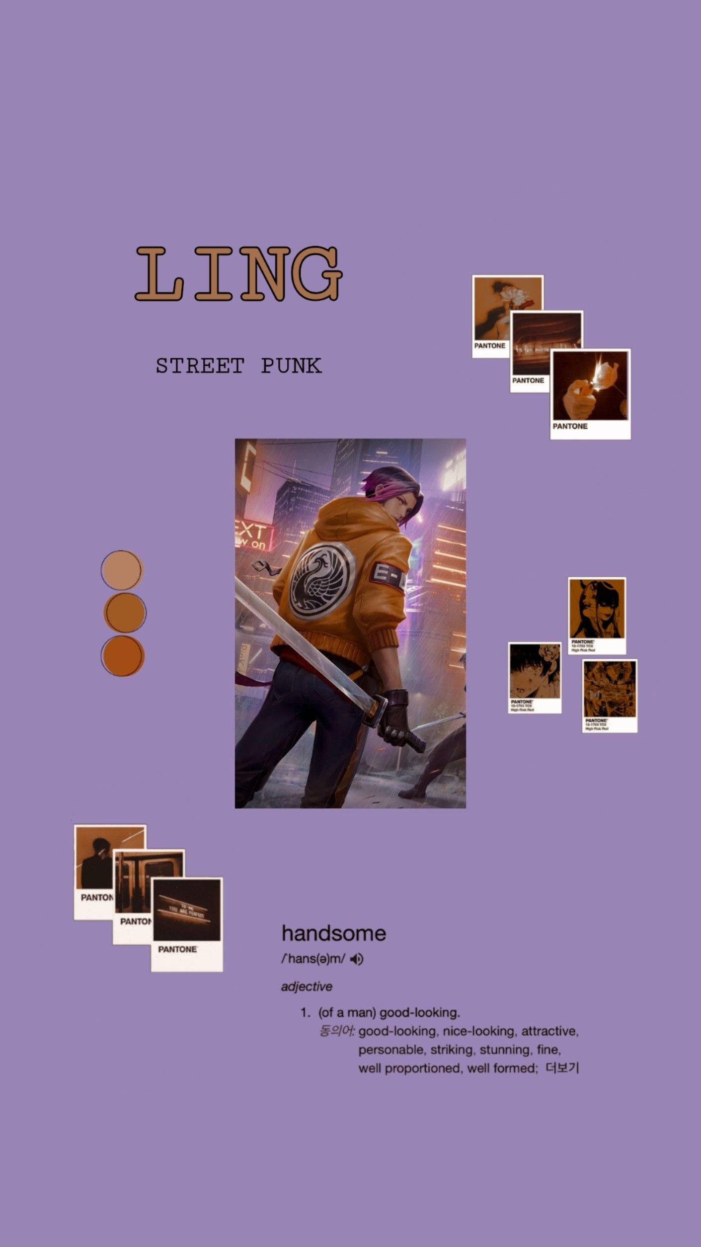 Ling Ml, street punk, orange jacket, Full HD Phone Wallpaper