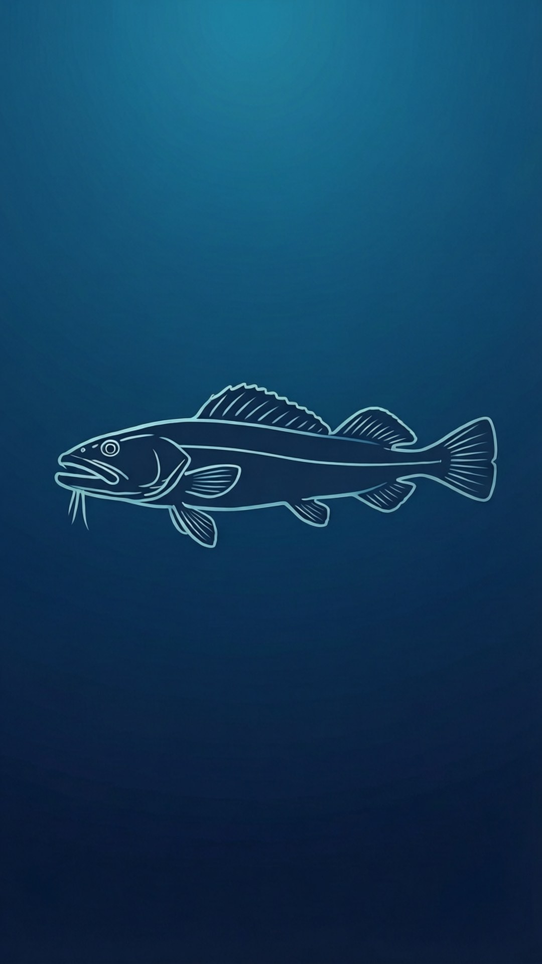 Lingcod, silhouette, blue gradient, Full HD Phone Wallpaper
