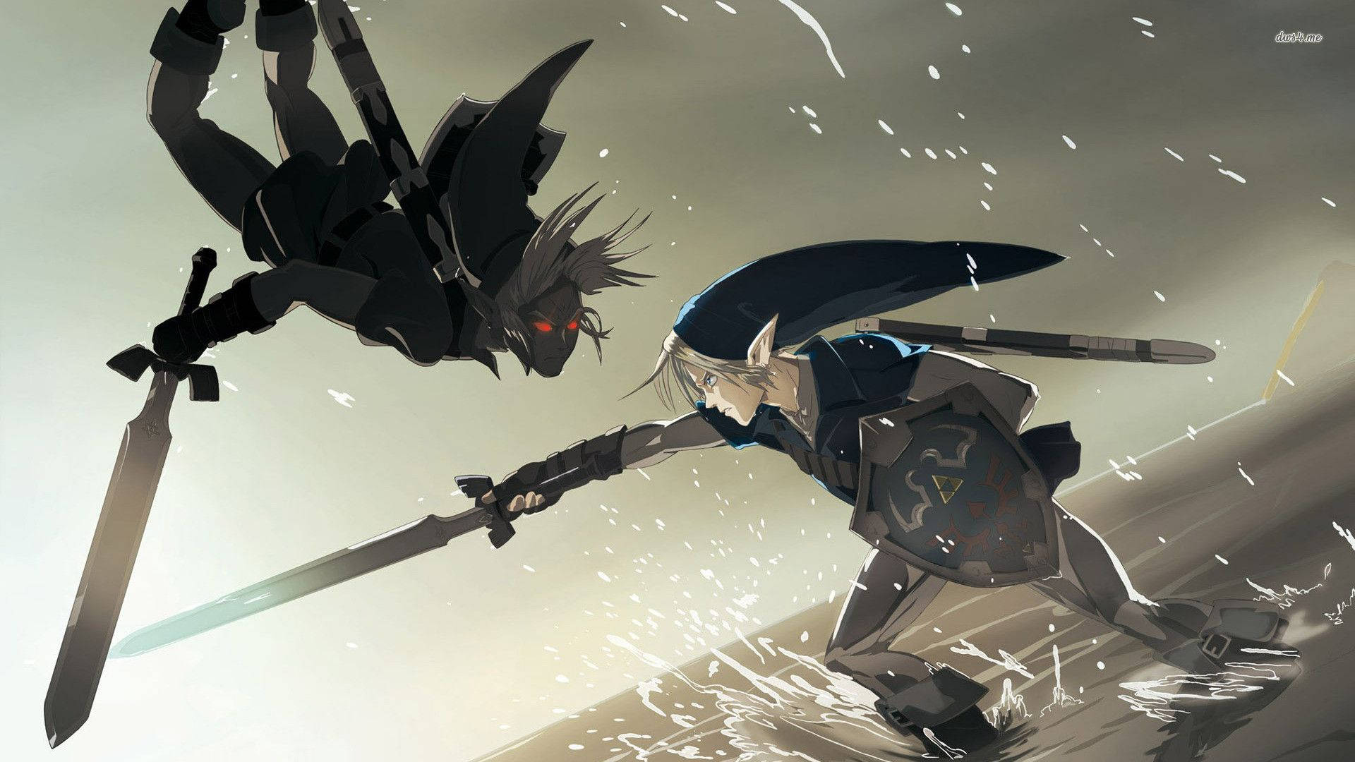 Link, anime warriors, swords, Full HD Desktop Wallpaper