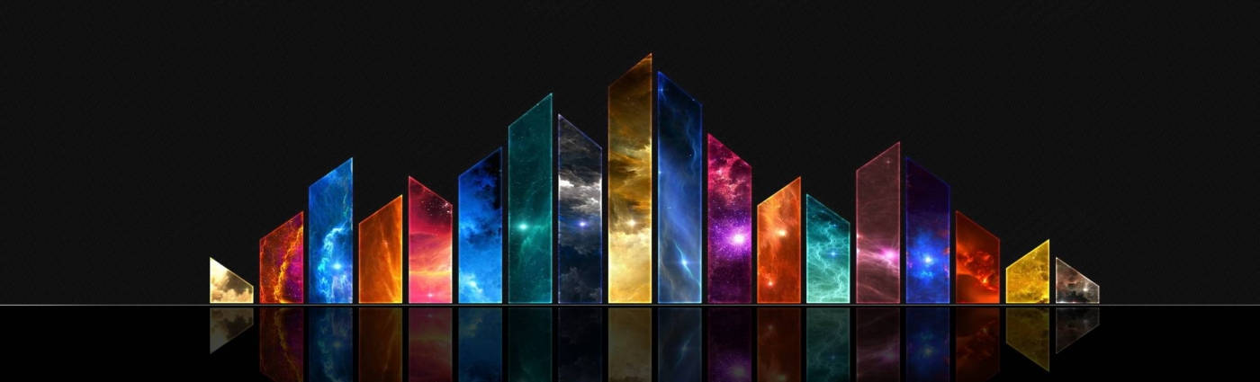 sky shapes, galaxy-themed, vertical panels, HD Desktop Wallpaper