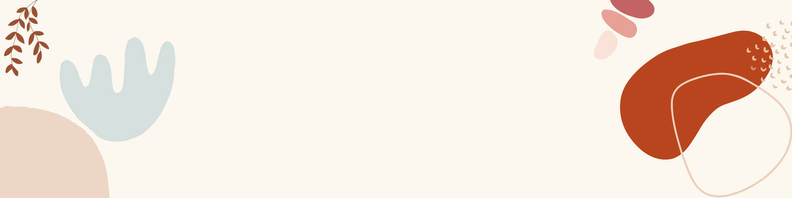 Abstract LinkedIn Banner, soft pastel shapes, leaf accents, HD Desktop Wallpaper
