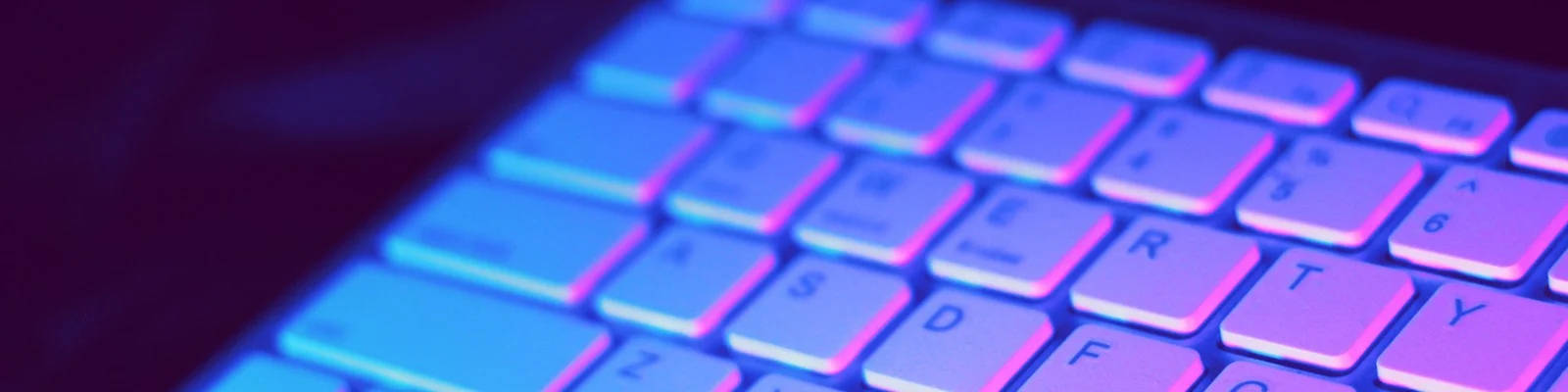keyboard, glowing, vibrant blue, HD Desktop Wallpaper
