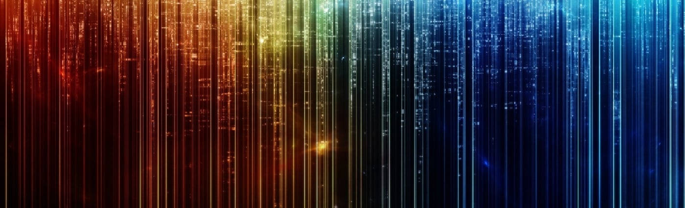 rainbow, light streaks, fiery orange, HD Desktop Wallpaper