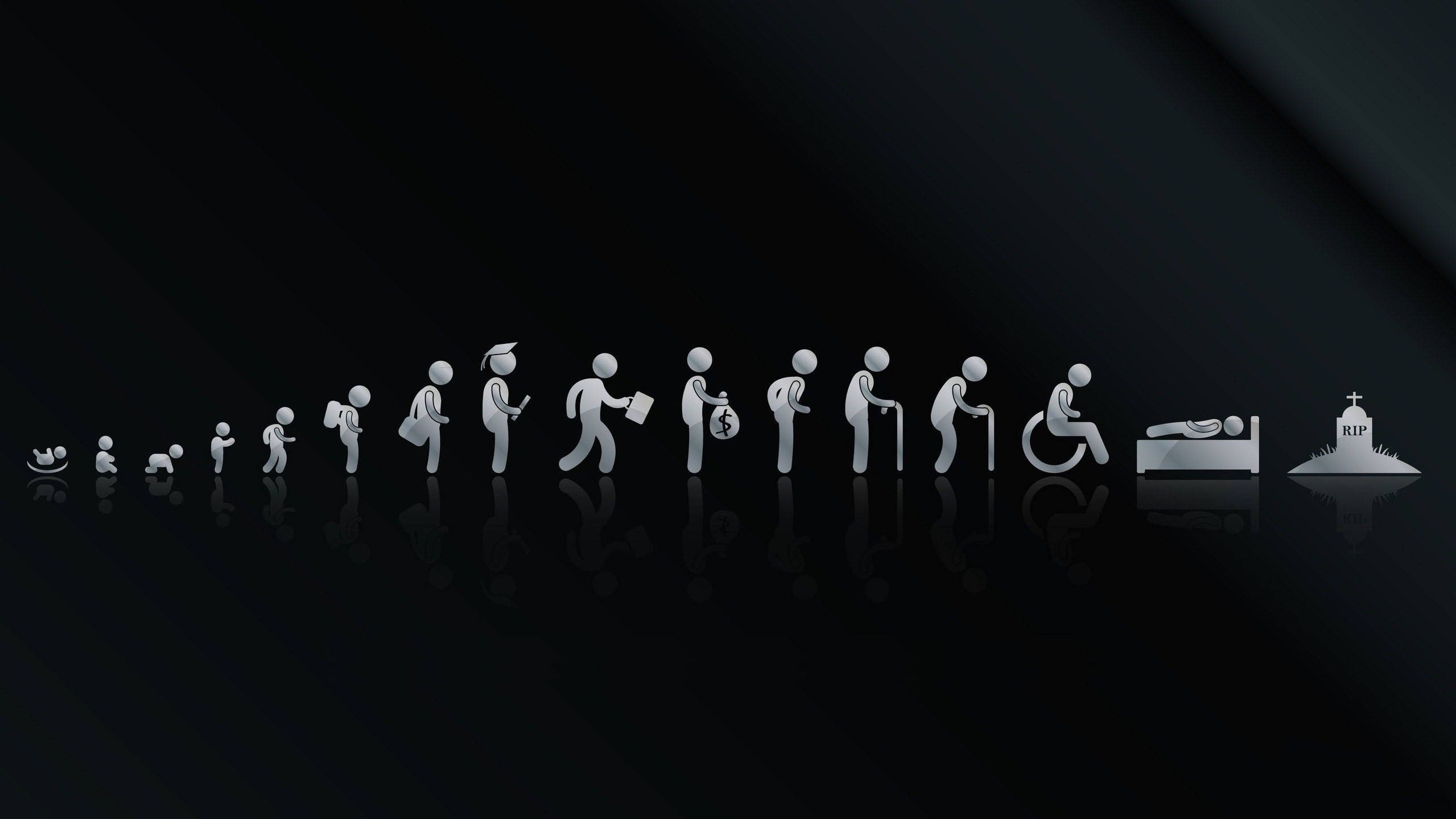 LinkedIn, monochrome, stylized human figures, Full HD Desktop Wallpaper