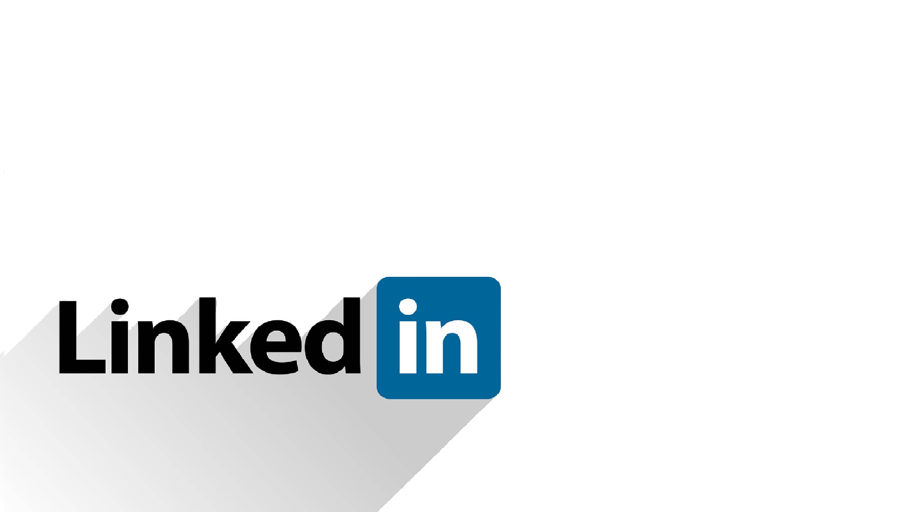 LinkedIn, bold black text, blue square icon, 2K Desktop Wallpaper