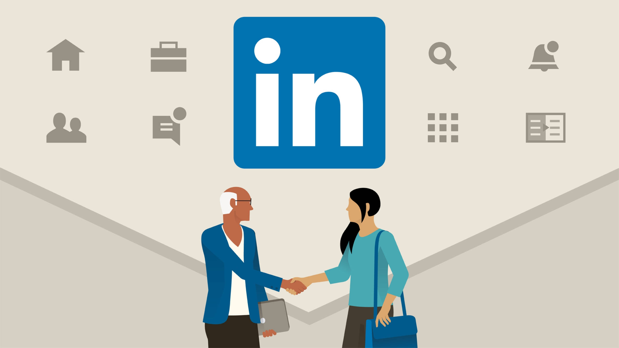 LinkedIn, logo, professionals, 2K Desktop Wallpaper