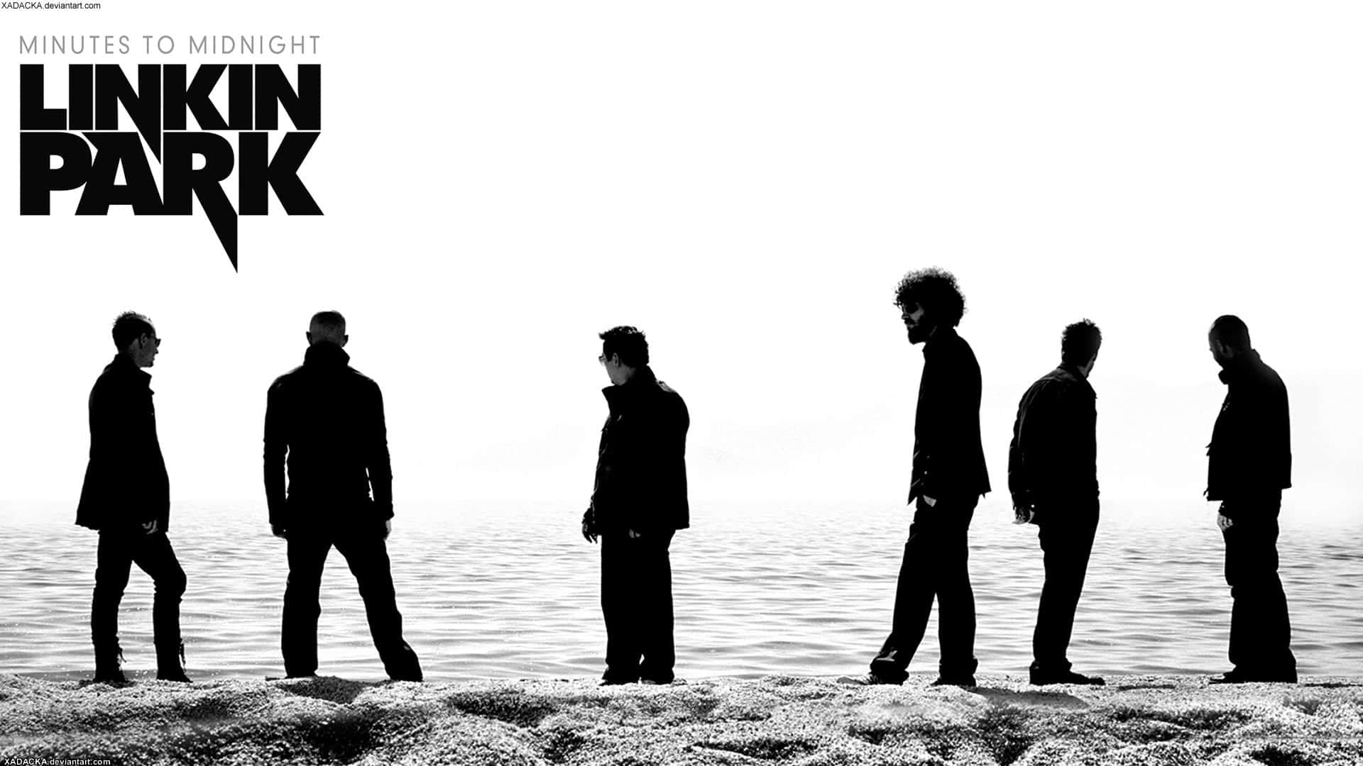 Linkin Park, beach, bright white sky, Full HD Desktop Wallpaper