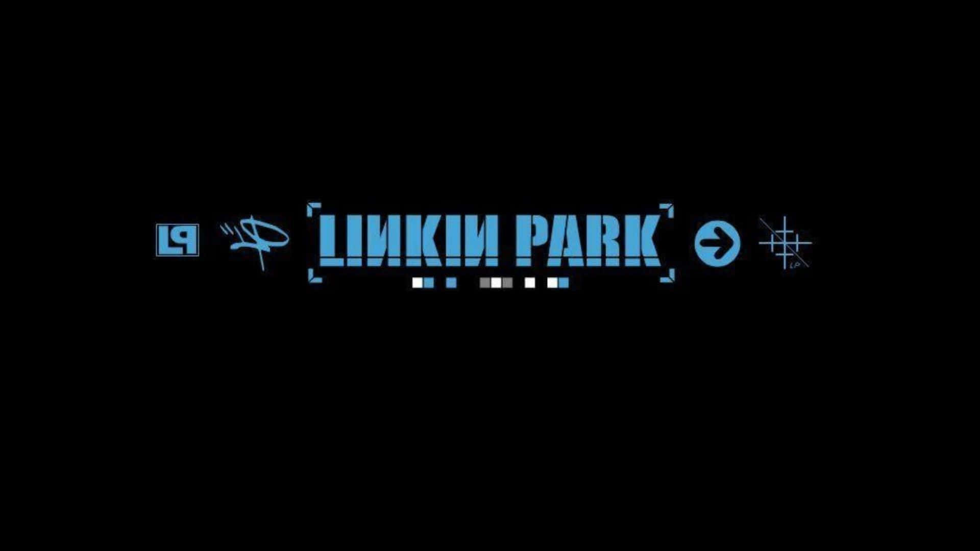 Linkin Park, glowing blue, black background, Full HD Desktop Wallpaper