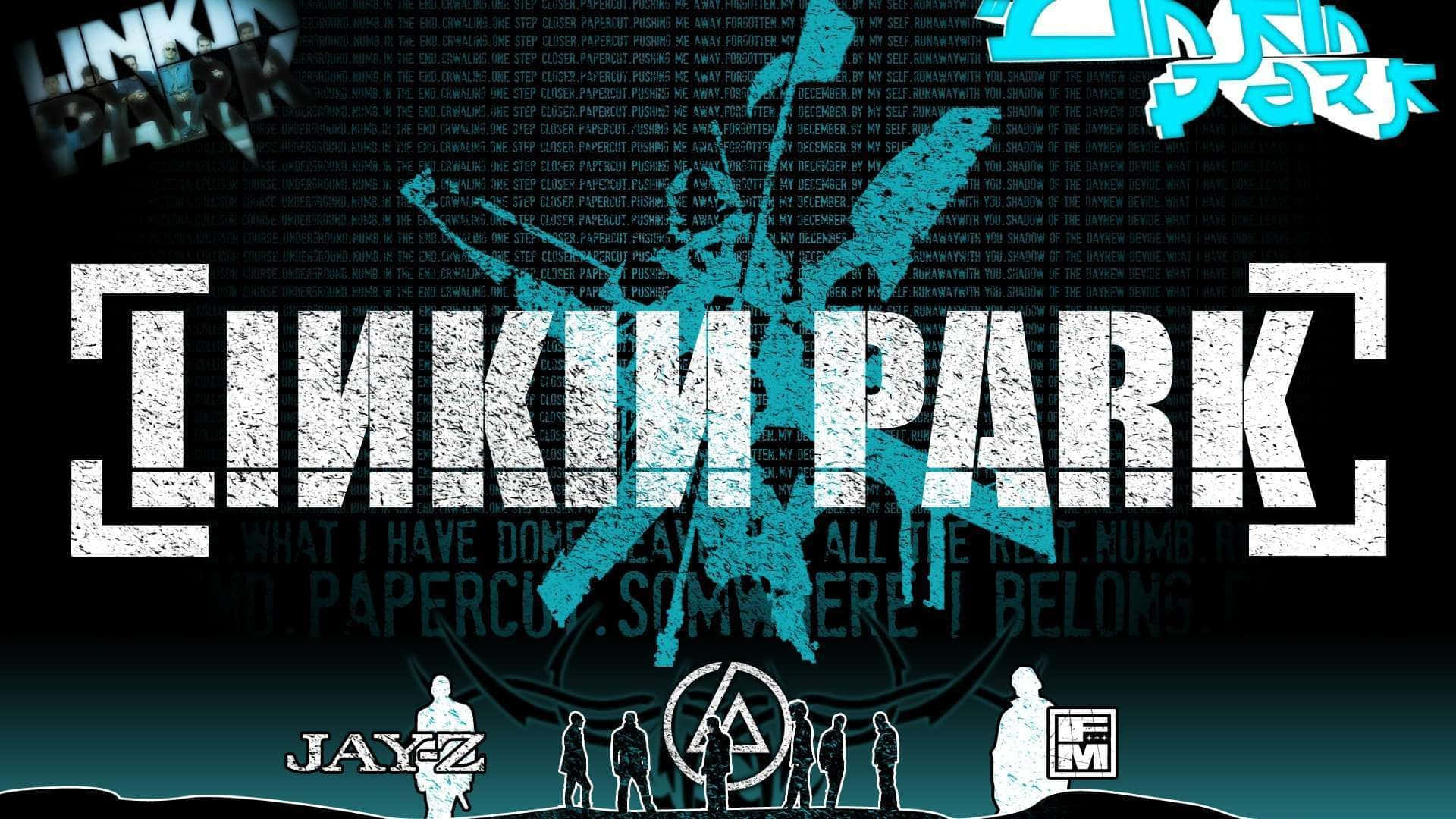 Linkin Park, graffiti-style, bold white letters, Full HD Desktop Wallpaper