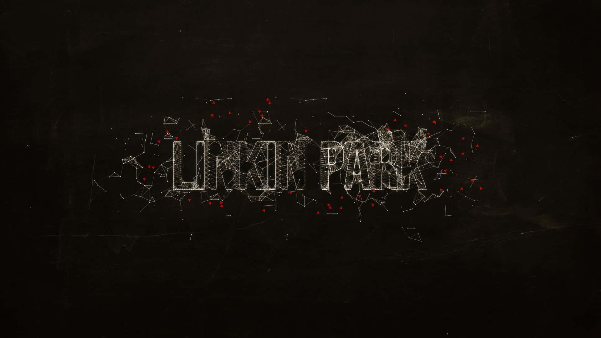 Linkin Park, glowing white wireframe letters, dark textured background, Full HD Desktop Wallpaper