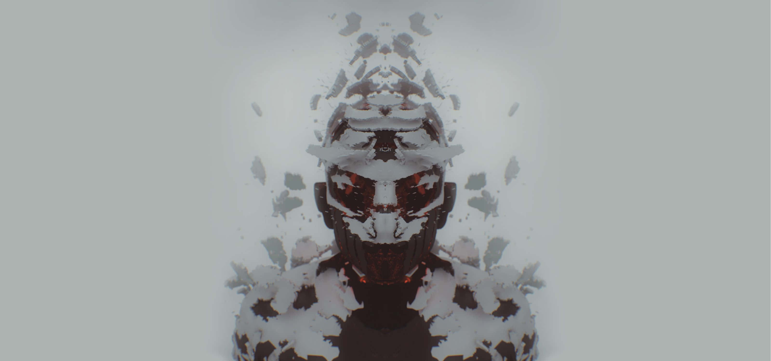 Linkin Park, glowing red eyes, snow-like shards, 2K Desktop Wallpaper