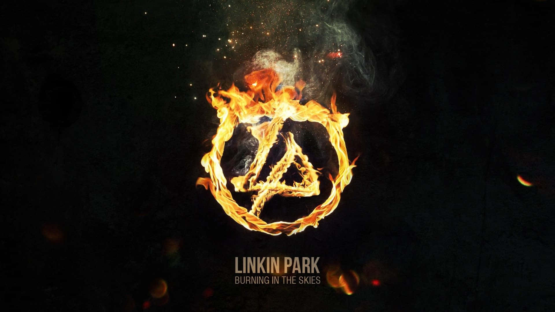 Linkin Park, burning logo, flaming circular logo, Full HD Desktop Wallpaper