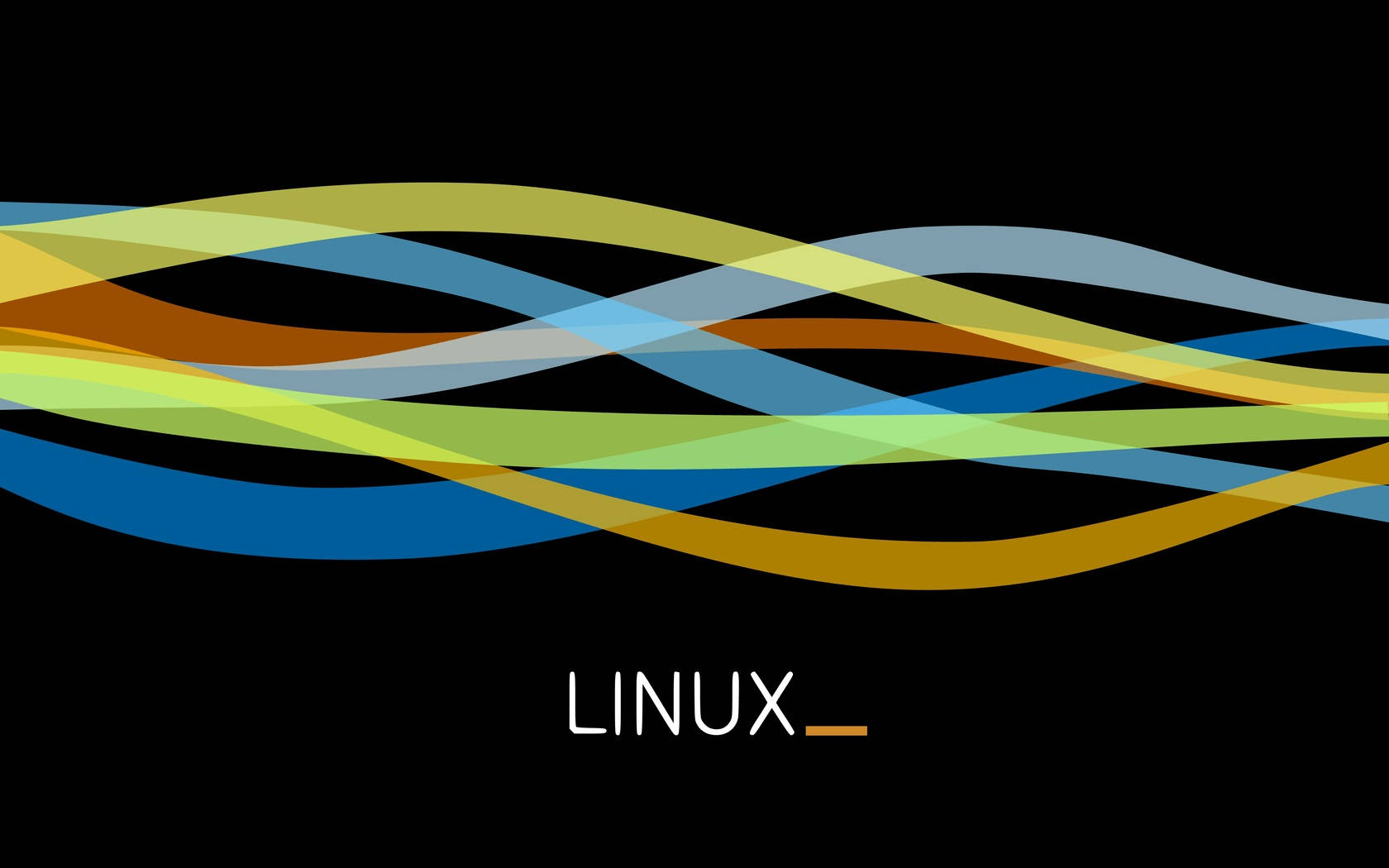 Linux, colorful stripes, black background, HD Desktop Wallpaper