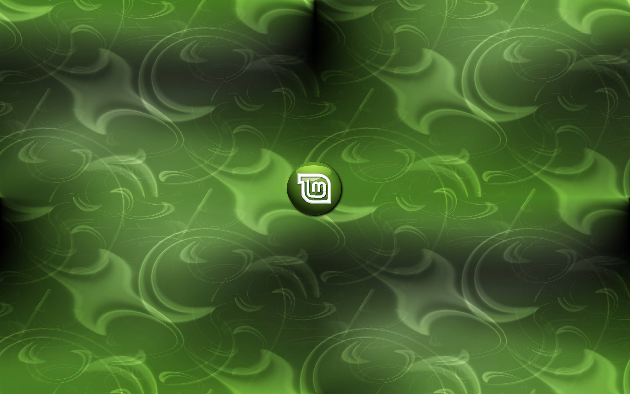 Linux Mint, green, abstract swirl, 2K Desktop Wallpaper
