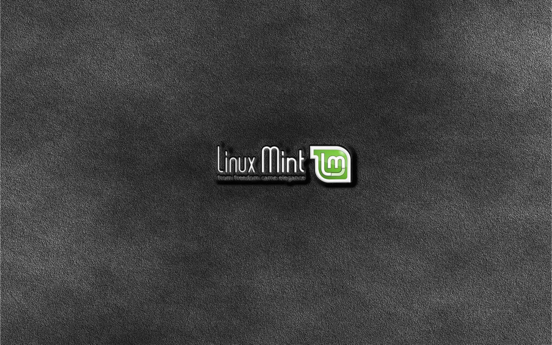 Linux Mint, logo, dark textured gray background, HD Desktop Wallpaper