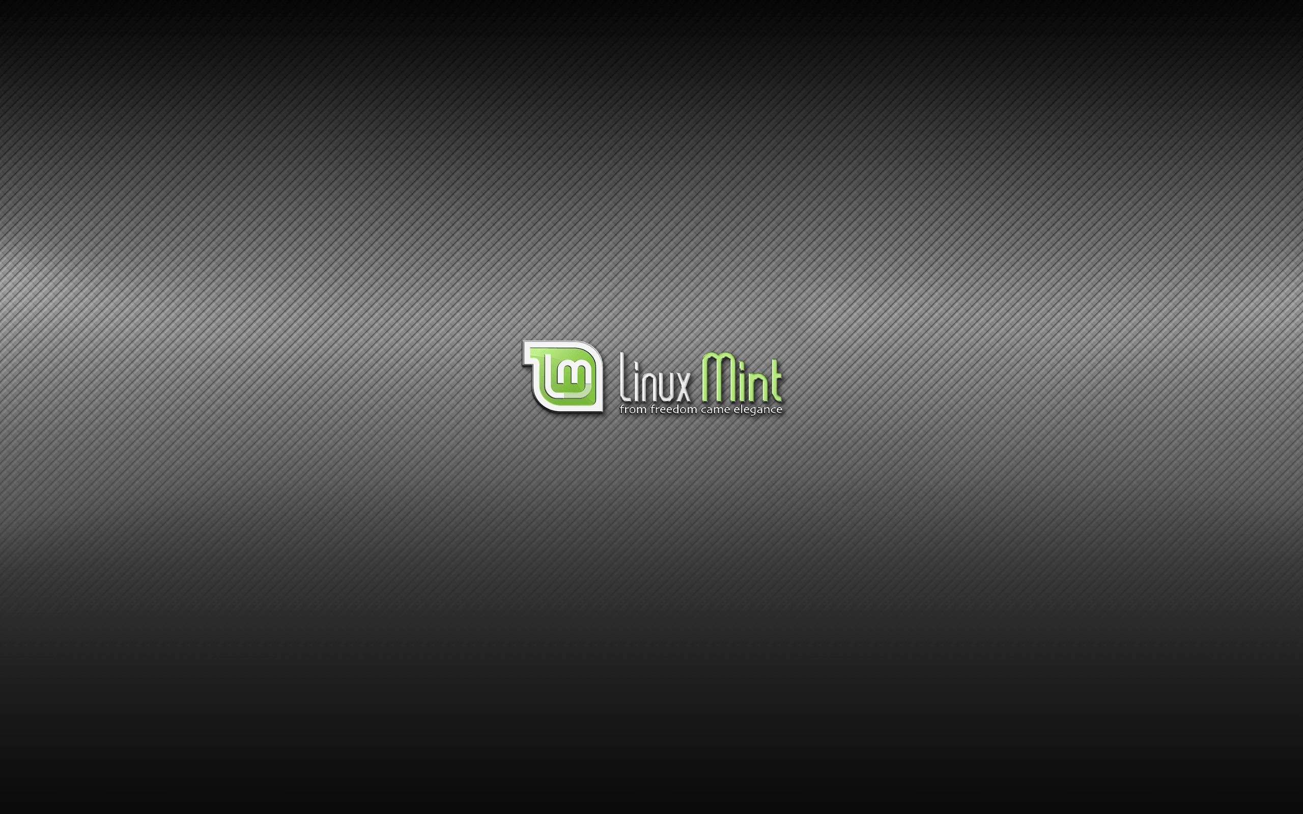 Linux Mint, dark gray, diagonal-striped gradient, 2K Desktop Wallpaper