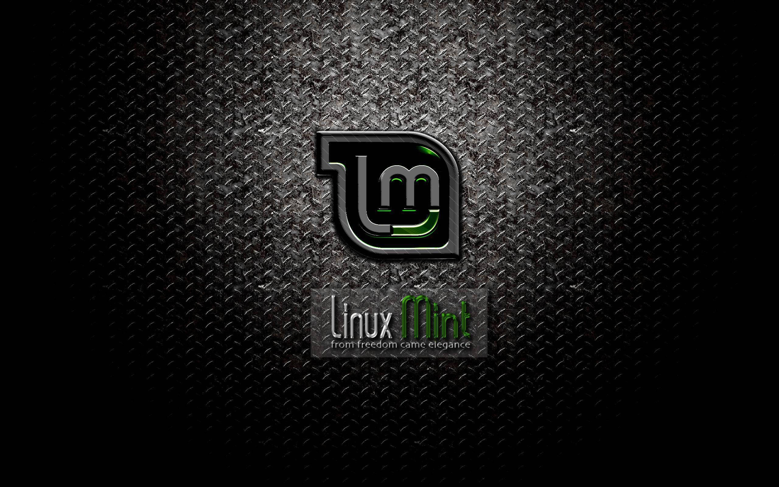Linux Mint, green, metal, 2K Desktop Wallpaper