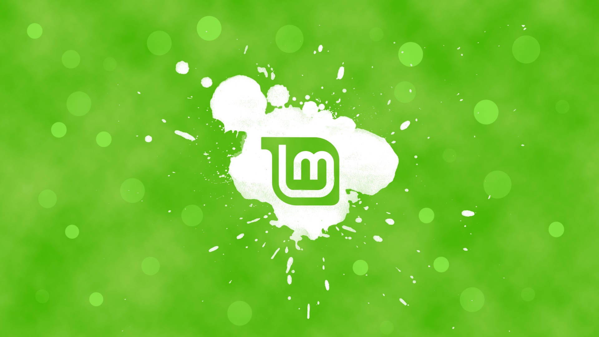 Linux Mint, green, white paint splatter, Full HD Desktop Wallpaper