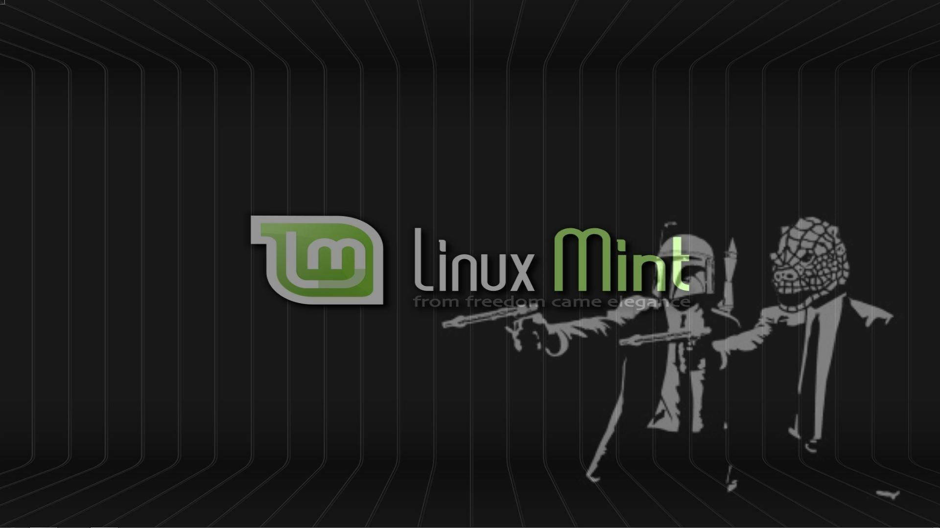 Linux Mint, logo, two stylized figures, Full HD Desktop Wallpaper