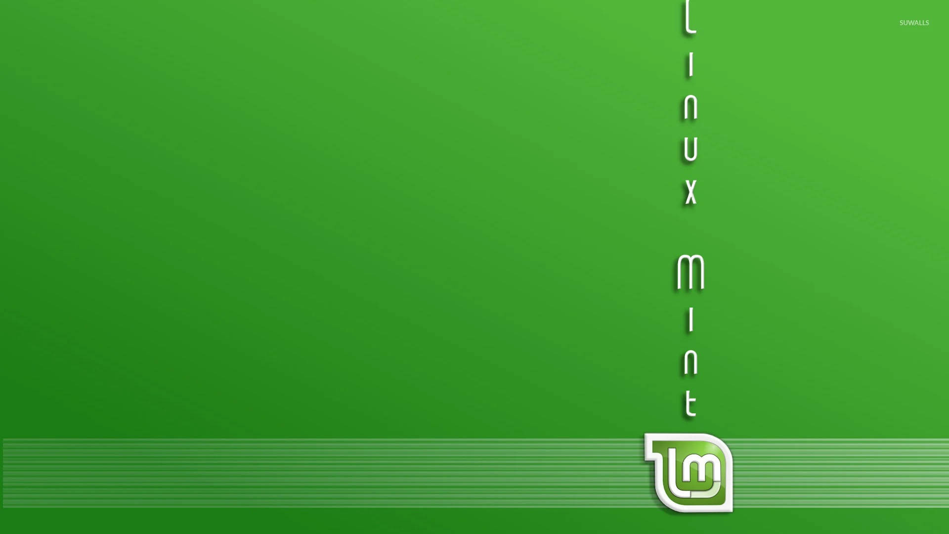 Linux Mint, green gradient, logo, Full HD Desktop Wallpaper