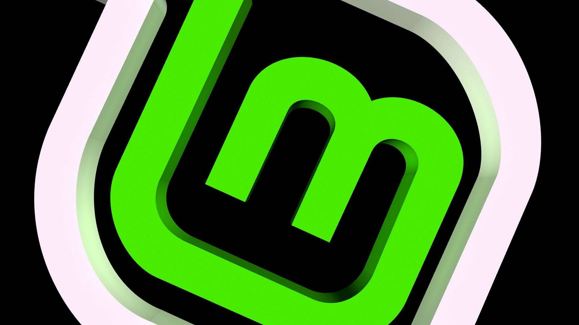 Linux Mint, neon green, 3D, Full HD Desktop Wallpaper