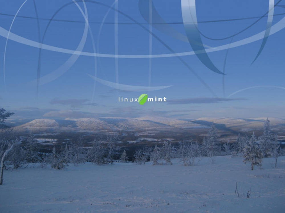 Linux Mint, winter, snow, SD Desktop Wallpaper