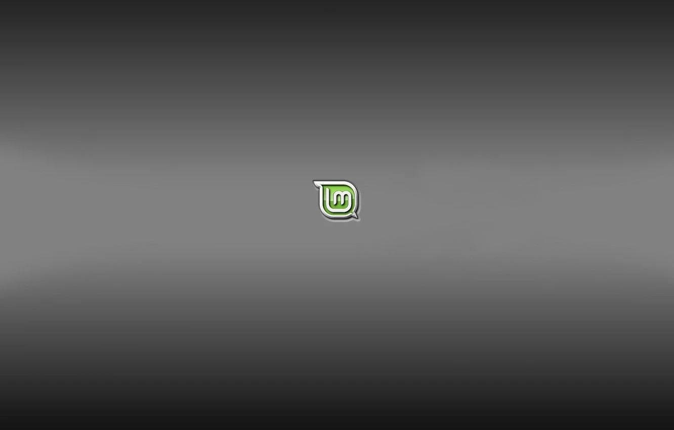 Linux Mint, gray gradient, green stylized 'W' logo, HD Desktop Wallpaper