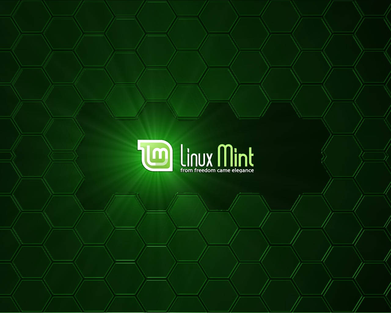 Linux Mint, hexagon grid, radiant green, HD Desktop Wallpaper
